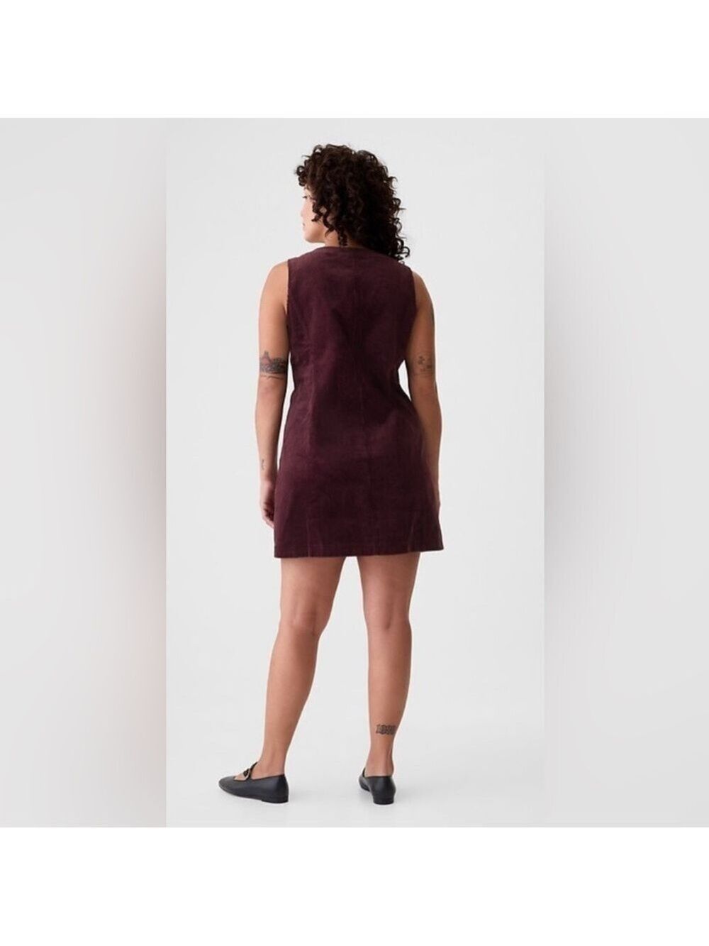 Gap Merlot Burgundy Corduroy Fall Mini Dress NWT 12 - Picture 2 of 3